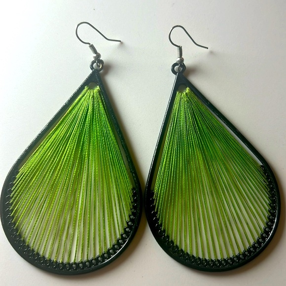 WOVEN lightweight Thread Earrings - Picture 1 of 4